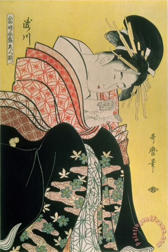Takigawa From The Tea House Ogi painting - Kitagawa Otamaro Takigawa From The Tea House Ogi Art Print