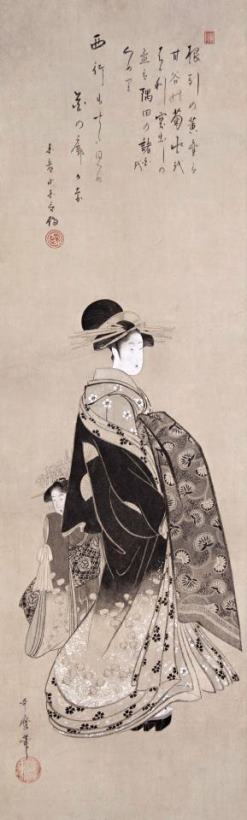 Kitagawa Utamaro Courtesan in Procession Art Painting