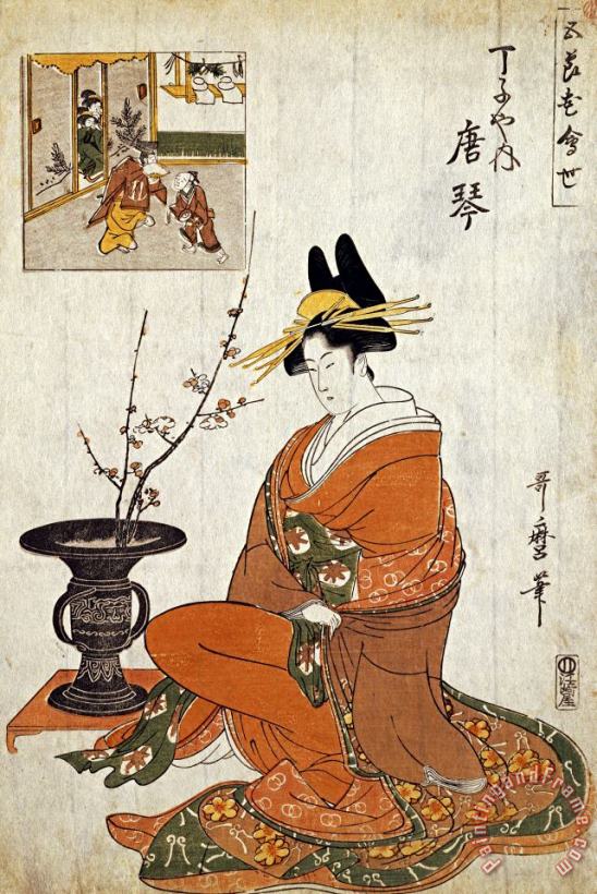 Kitagawa Utamaro The Courtesan Karakoto Art Painting