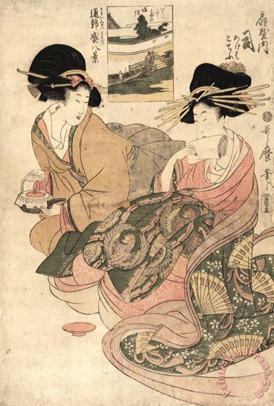 Kitagawa Utamaro The Courtesan Tsukasa of Giya Art Print