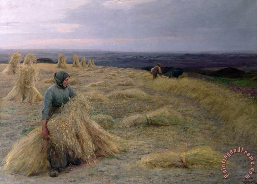 Knud Larsen The Harvesters Svinklov Viildemosen Jutland Art Painting