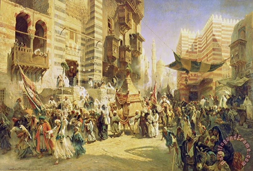 The handing over of the Sacred Carpet in Cairo painting - Konstantin Egorovich Makovsky The handing over of the Sacred Carpet in Cairo Art Print