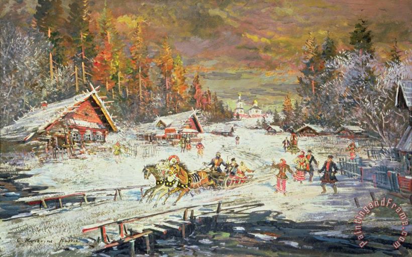 The Russian Winter painting - Konstantin Korovin The Russian Winter Art Print