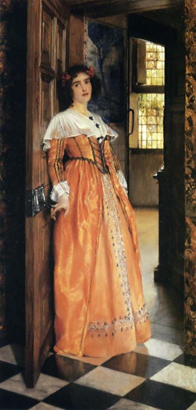At The Doorway painting - Lady Laura Teresa Alma-tadema At The Doorway Art Print