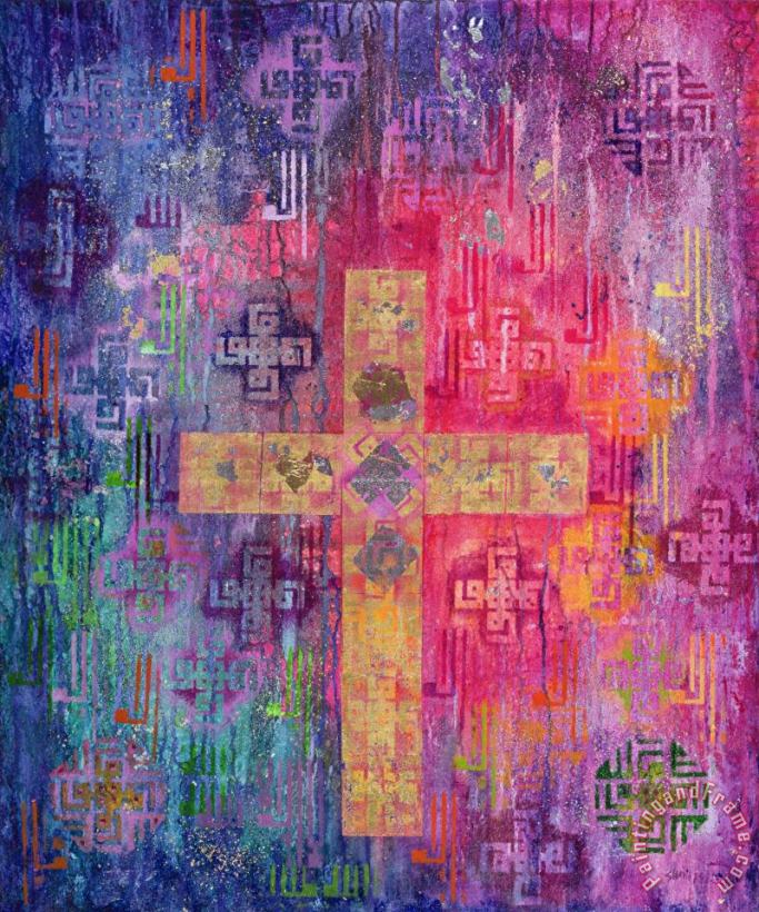Eastern Cross painting - Laila Shawa Eastern Cross Art Print