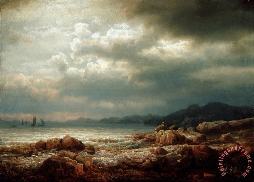 Lars Hertervig Coastal Landscape Art Painting