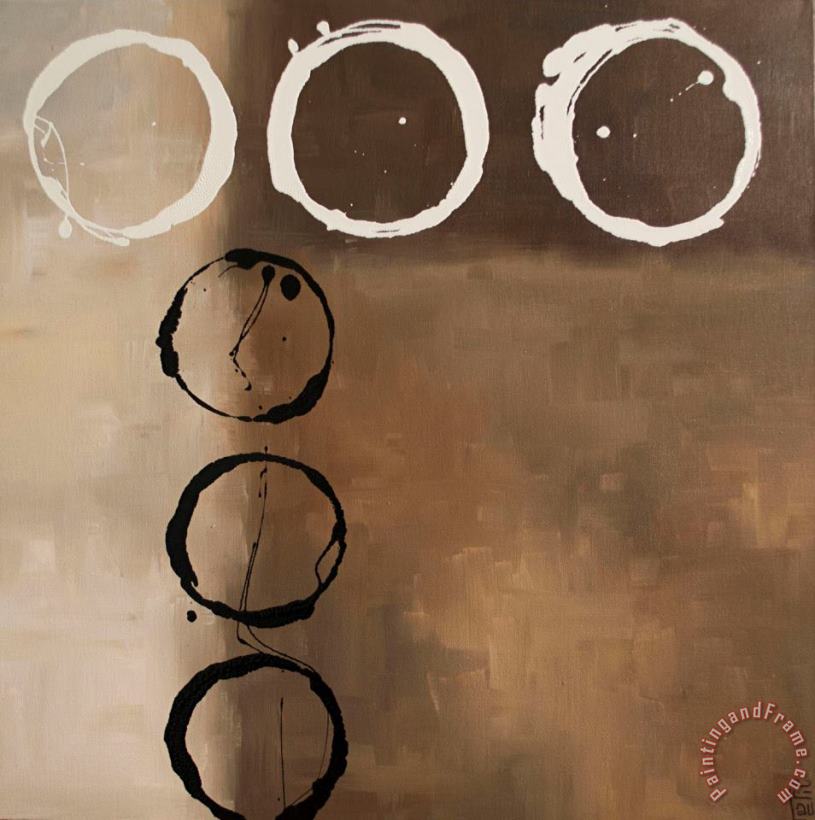 Circles in Neutral II painting - laurie maitland Circles in Neutral II Art Print