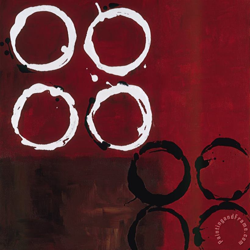 Red Circles I painting - laurie maitland Red Circles I Art Print