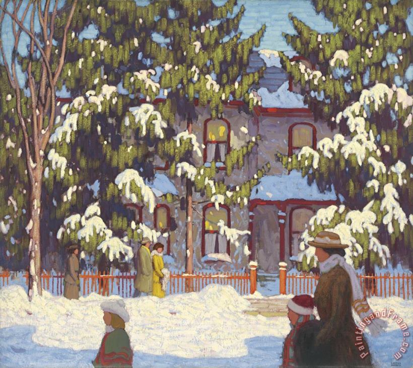 Lawren Stewart Harris Winter Afternoon, City Street, Toronto Or Sunday Morning Art Painting