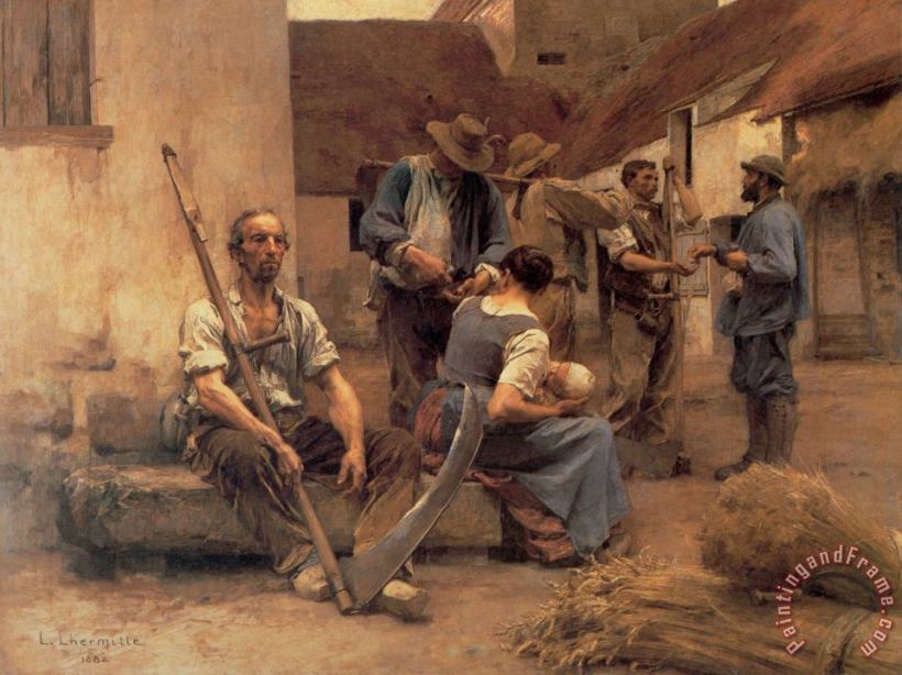 Leon Augustin Lhermitte Paying The Harvesters Art Painting