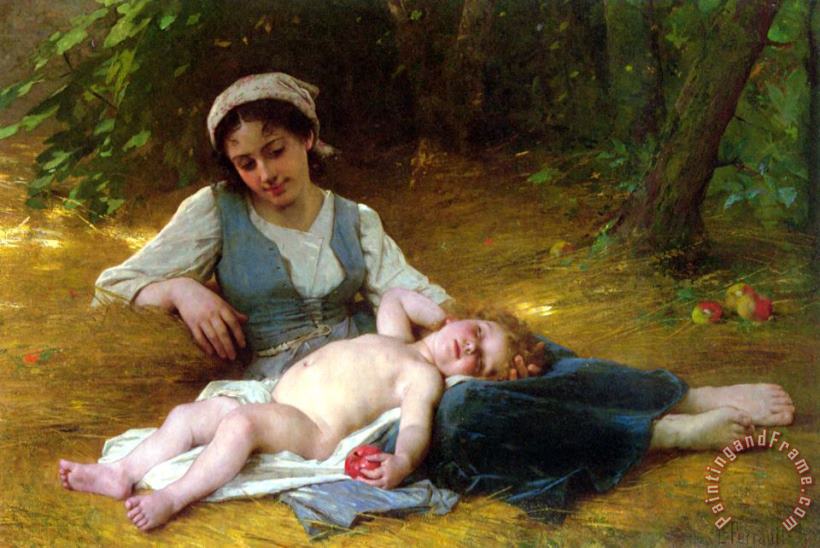 Leon Bazile Perrault Young Mother And Sleeping Child Art Painting