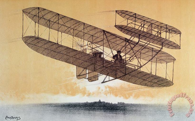 Leon Pousthomis Wilbur Wright In His Flyer Art Print