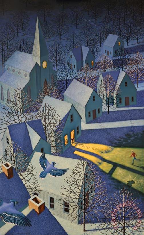 Leonard Koscianski Nocturne in Blue, on Thin Ice, 2020 Art Painting