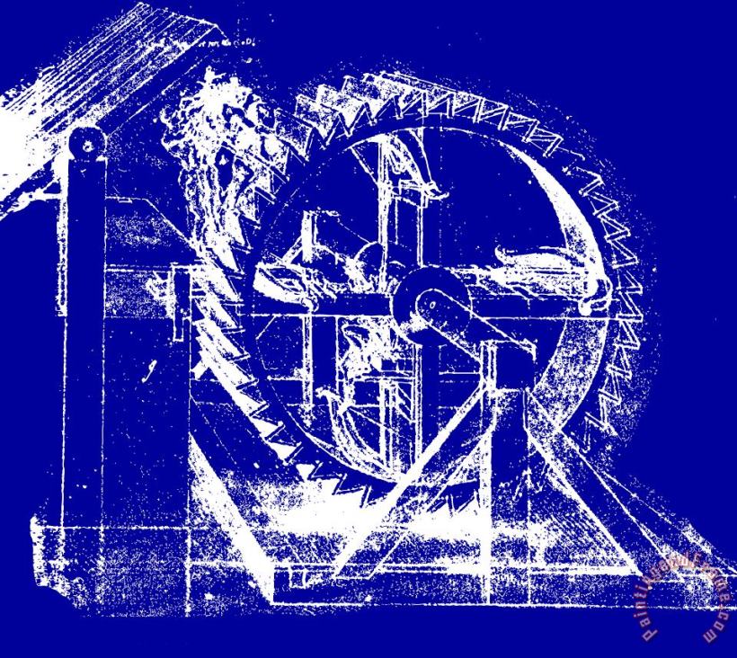 Leonardo Machine Blueprint painting - Leonardo da Vinci Leonardo Machine Blueprint Art Print
