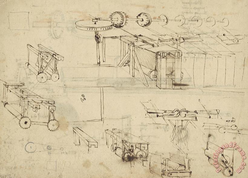 Leonardo da Vinci Shearing Machine For Fabrics And Its Components From Atlantic Codex Art Print