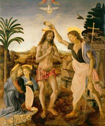 Leonardo da Vinci The Baptism Of Christ By John The Baptist