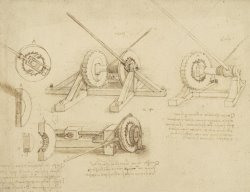 Leonardo da Vinci Winch Great Spring Catapult And Ladder From Atlantic Codex