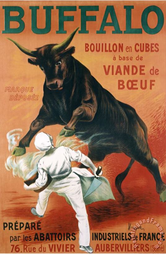 Buffalo Bouillon painting - Leonetto Cappiello Buffalo Bouillon Art Print