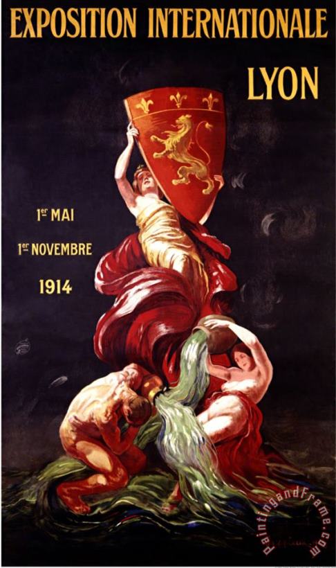 Exposition Internationale Lyon 1914 painting - Leonetto Cappiello Exposition Internationale Lyon 1914 Art Print