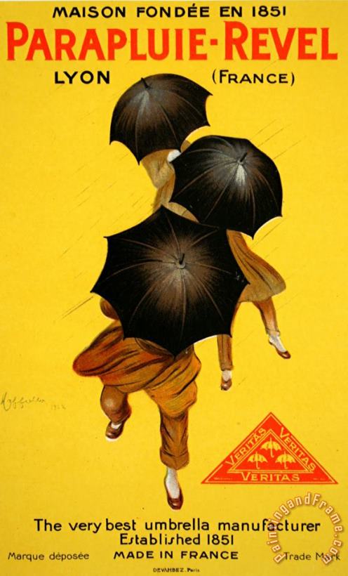 Leonetto Cappiello Parapluie Revel C 1920 Art Painting
