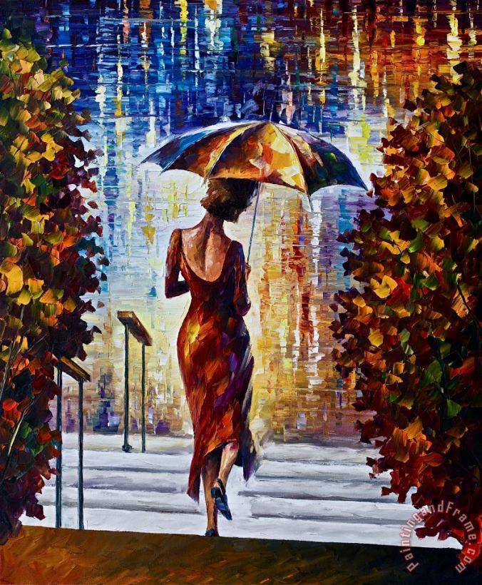 At The Steps painting - Leonid Afremov At The Steps Art Print