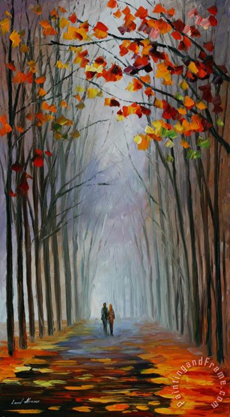 Leonid Afremov Autumn Fog Art Painting