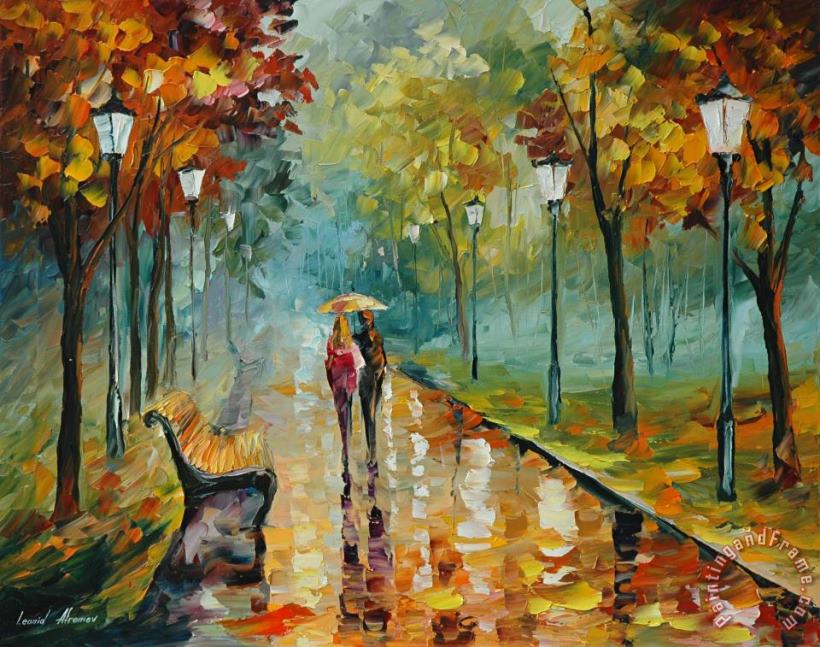 Leonid Afremov Autumn Leafs Art Painting