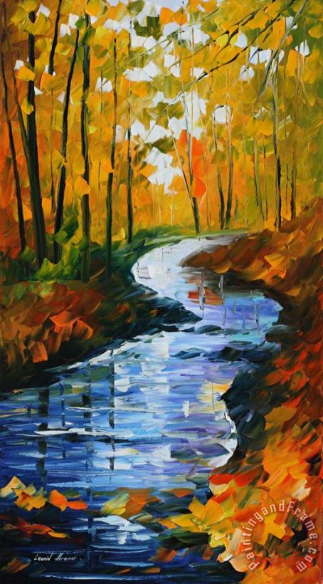 Leonid Afremov Autumn Stream Art Print