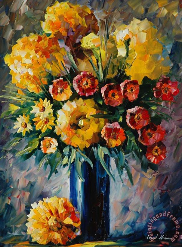 Leonid Afremov Beautiful Flowers Art Painting