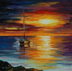Leonid Afremov Calm Sea