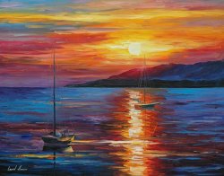 Leonid Afremov Calm Sunset
