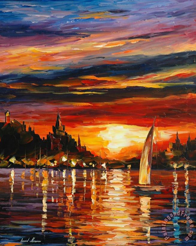 Castle By The Sea painting - Leonid Afremov Castle By The Sea Art Print