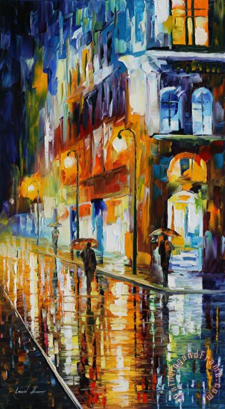 City Of Rain painting - Leonid Afremov City Of Rain Art Print