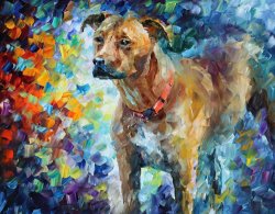 Leonid Afremov Dog  - Commissioned Painting
