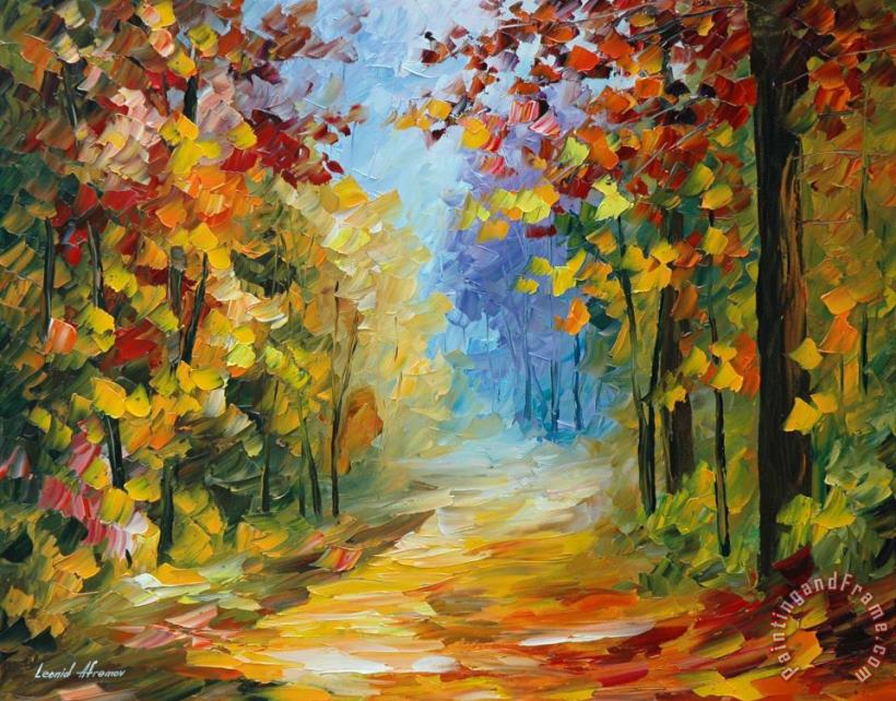 Early Morning In The Woods painting - Leonid Afremov Early Morning In The Woods Art Print