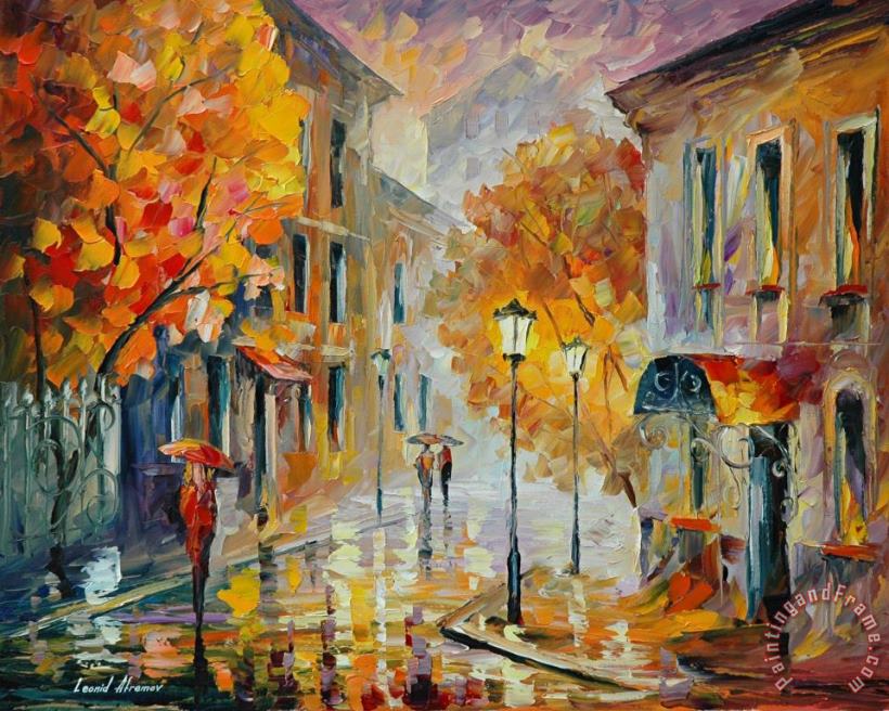 Etude In Red painting - Leonid Afremov Etude In Red Art Print