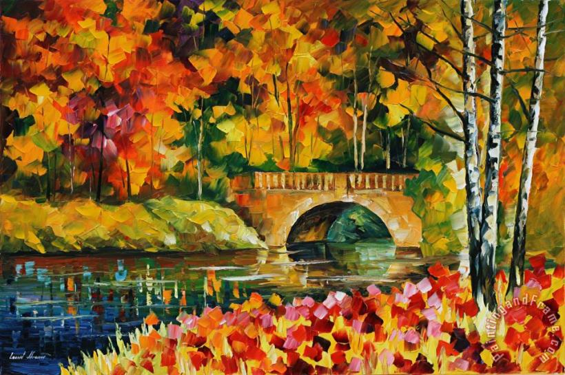 Leonid Afremov Fall Bridge Art Print