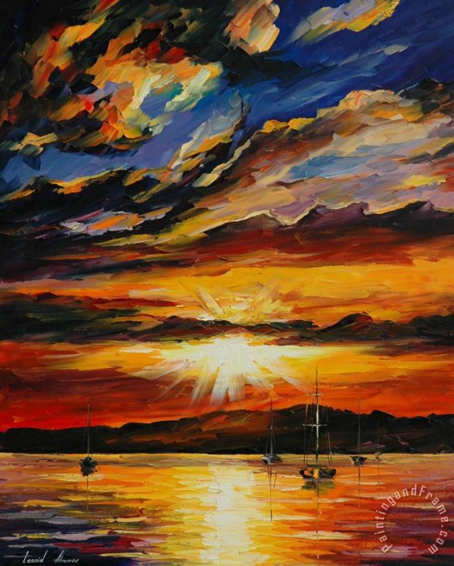 Flash Of The Sunset painting - Leonid Afremov Flash Of The Sunset Art Print