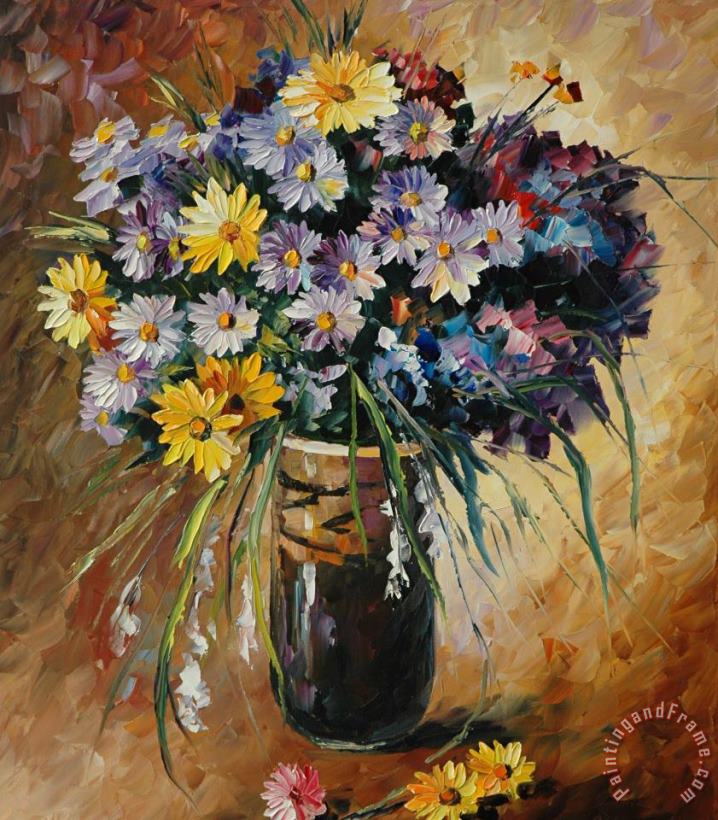 Flowers Arrangement painting - Leonid Afremov Flowers Arrangement Art Print