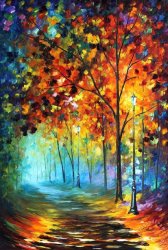 Leonid Afremov Fog Alley