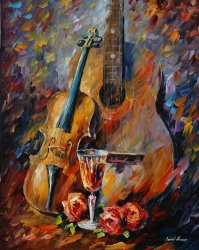 Leonid Afremov Guitar And Violin