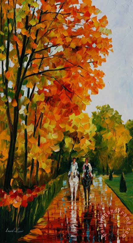 Leonid Afremov Horseback Stroll Art Painting