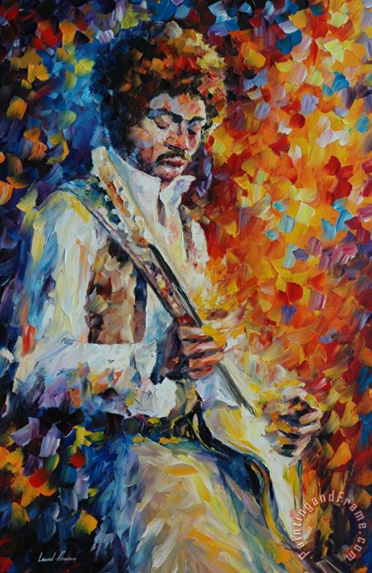 Leonid Afremov Jimi Hendrix Art Print