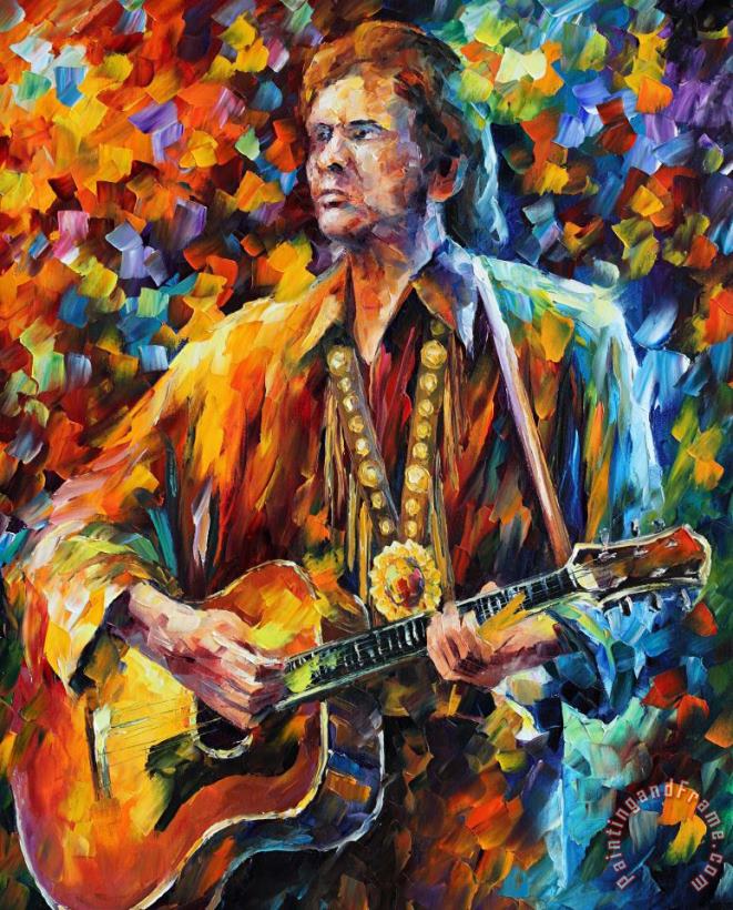 Johnny Cash painting - Leonid Afremov Johnny Cash Art Print