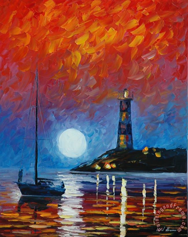 Lighthouse painting - Leonid Afremov Lighthouse Art Print
