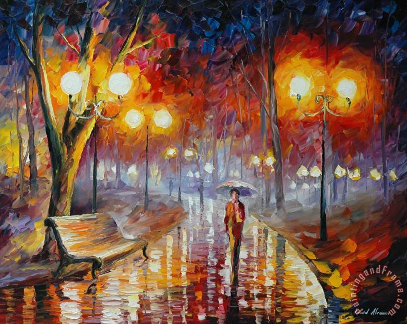 Leonid Afremov Loneliness In The Fog Art Painting