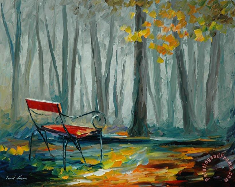 Leonid Afremov Lonely Bench Art Painting