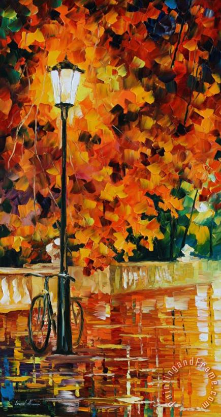 Leonid Afremov Lonely Bicycle Art Painting