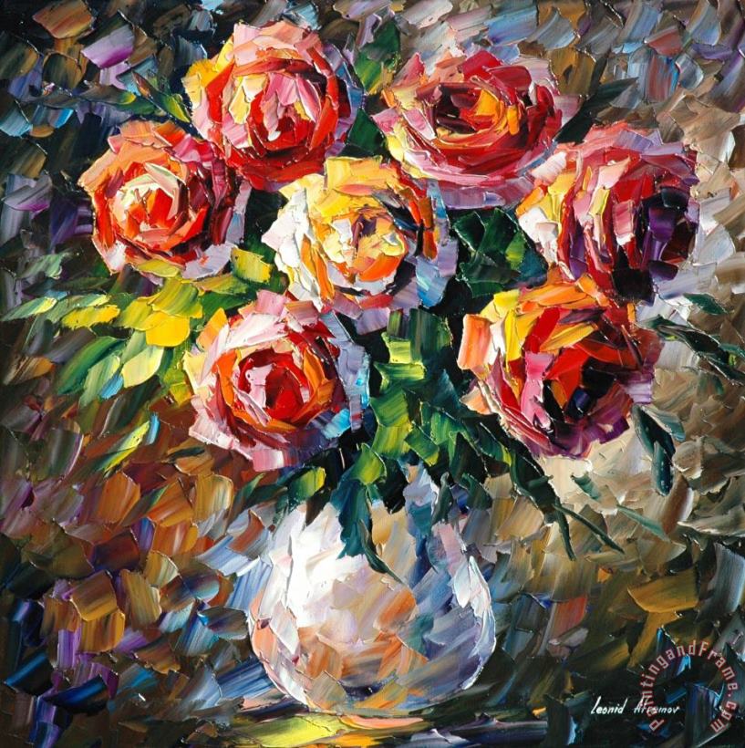 Lovely Flowers painting - Leonid Afremov Lovely Flowers Art Print