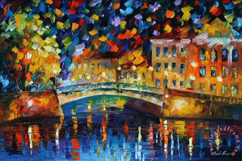 Magical Bridge painting - Leonid Afremov Magical Bridge Art Print